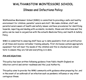 policy of the month - illness and infections
